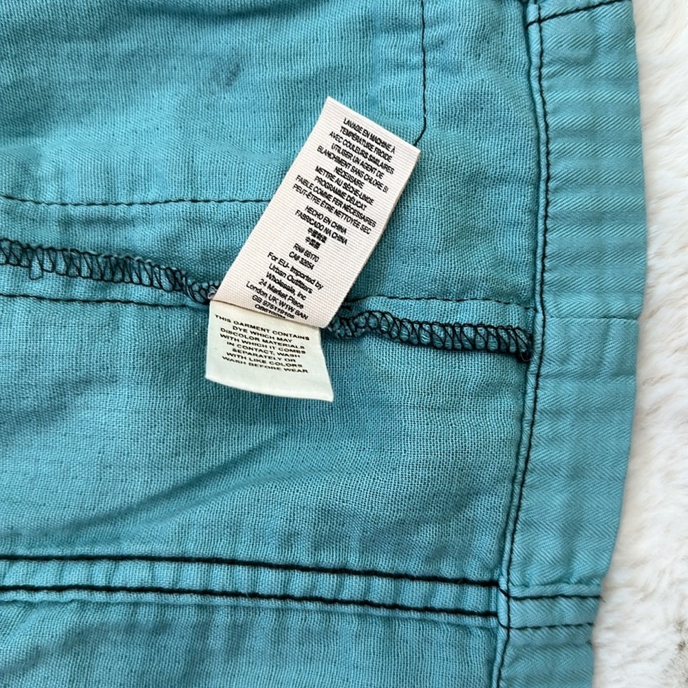 Free People Double Cloth Military Jacket Blue size XS 100% Cotton - Picture 10 of 14